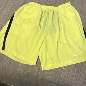 Nike dry fit neon yellow shorts